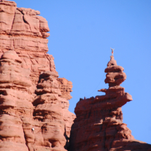 Triumphant Climber atop the hoodoo, Fisher Towers, near Moab, UT, 2013 Triumphant Climber Atop the Hoodoo, Fisher Towers, near Moab, UT, Vince Pitelka, 2013