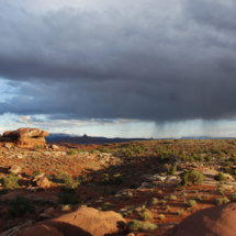 Evening Storm over the Needles Unit, Canyonlands National Park, UT, photographed from the Balancing Rocks campsite, Lockhart Basin Road, 2012 Evening Storm over the Needles Unit, Canyonlands National Park, UT, Vince Pitelka, 2012