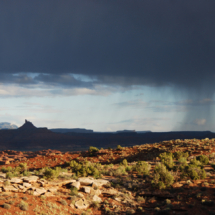Evening Storm over the Needles Unit, Canyonlands National Park, UT, photographed from the Balancing Rocks campsite, Lockhart Basin Road, 2012 Evening Storm over the Needles Unit, Canyonlands National Park, UT, Vince Pitelka, 2012