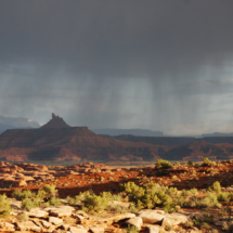Evening Storm over the Needles Unit, Canyonlands National Park, UT, photographed from the Balancing Rocks campsite, Lockhart Basin Road, 2012 Evening Storm over the Needles Unit, Canyonlands National Park, UT, Vince Pitelka, 2012