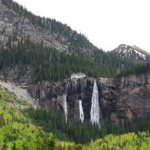 Bridal Veil Falls, above Telluride, CO, 2009. The building atop the falls is a power plant.