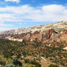 View of Waterpocket Fold, looking south from crest of Oyster Shell Reef in the middle of Grand Gulch, Capitol Reef National Park, UT, 2015 Waterpocket Fold, looking south from Oyster Shell Reef, Capitol Reef National Park, UT, Vince Pitelka, 2015