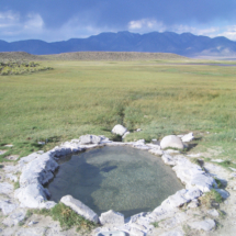 Crab Cooker Hot Spring, Long Valley, CA, 2007, looking southeast towards White Mountains Crab Cooker Hot Spring, Long Valley, CA, Vince Pitelka, 2007, looking southeast towards White Mountains