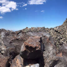 Panorama, Cinder-Paved Road through the Glass Mountain Obsidian Flow, Glass Mountain in the left distance, Medicine Lake Volcano, Modoc National Forest, CA, 2017 Cinder-Paved Road through the Glass Mountain Obsidian Flow, Medicine Lake Volcano, CA, Vince Pitelka, 2017