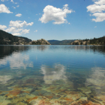 Bowman Lake, CA, on Canyon Creek, 2002 - COLD crystal-clear water Bowman Lake, CA, on Canyon Creek, Vince Pitelka, 2002
