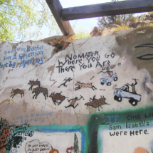 Wall Art Above the Lobster-Cooker Soaking Tub, Verde Hot Spring, one mile upstream from Verde River Campground, AZ, 2006 Wall Art, Verde Hot Spring, one mile upstream from Verde River Campground, AZ, Vince Pitelka, 2006