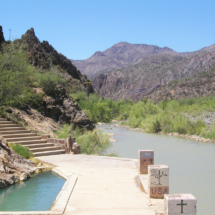 Verde Hot Spring and the Verde River, one mile upstream from Verde River Campground, AZ, 2008 Verde Hot Spring and the Verde River, one mile upstream from Verde River Campground, AZ, Vince Pitelka, 2008