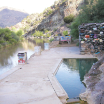 Verde Hot Spring and the Verde River, one mile upstream from Verde River Campground, AZ, 2008 Verde Hot Spring and the Verde River, one mile upstream from Verde River Campground, AZ, Vince Pitelka, 2008