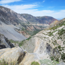Looking Down Lee Vining Creek Canyon from Tioga Pass, CA, 2015. From Lee Vining to the Pass, Highway 120 climbs 3300 feet in ten miles. Lee Vining Creek Canyon from Tioga Pass, CA, Vince Pitelka, 2015
