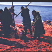 53, May 29 - whale camp Whale Harvesting by Indigenous People near Point Barrow, AK, 1953, photo by Frank Pitelka