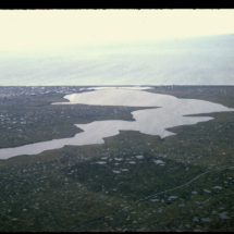 66 - Barrow, ARL Aerial View Approaching Point Barrow, AK, 1966, photo by Frank Pitelka